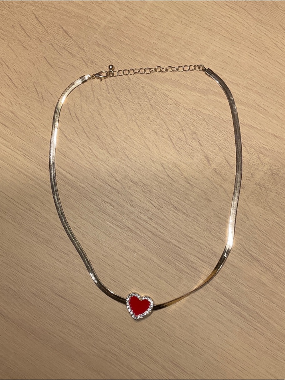 Heart Pendant Necklace in Red and Gold